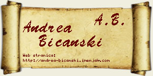 Andrea Bičanski vizit kartica